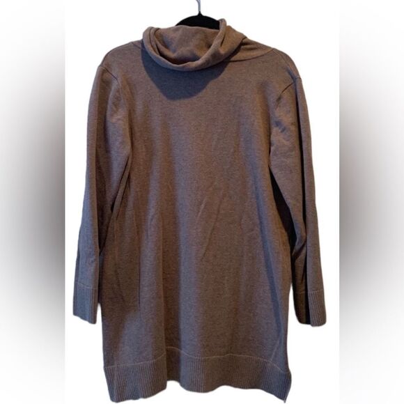 Jeanne Pierre Womens 1/4 Zip Cowl Neck Sweater Heather - Picture 2 of 6